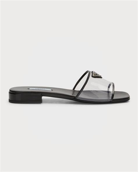 prada flat sandals size 41|Prada transparent sandals.